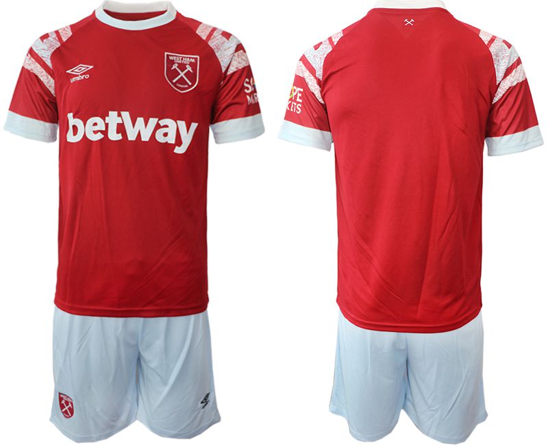 Men 2022-2023 Club West Ham United home red blank Soccer Jersey->west ham united jersey->Soccer Club Jersey